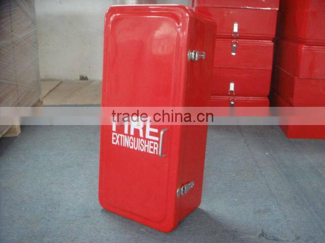 fire extinguisher boxes, one extinguisher