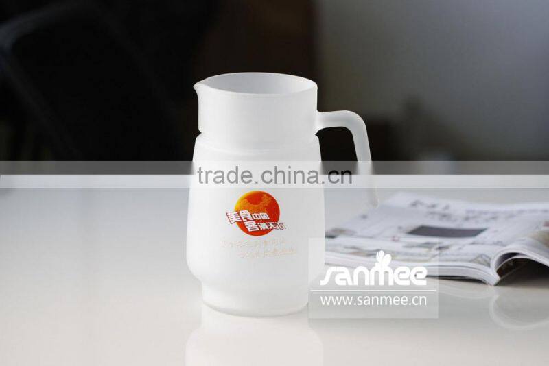 1.6L Frosted Decal Logo Glass Water Jug