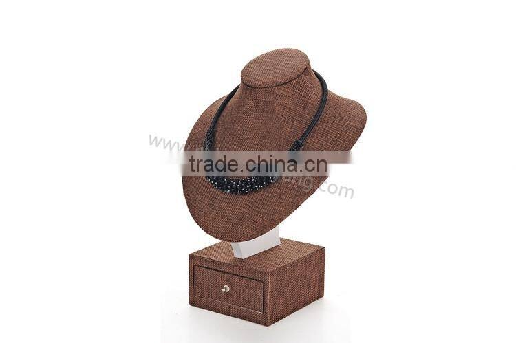 2015 new design jewelry display neck stands with drawer