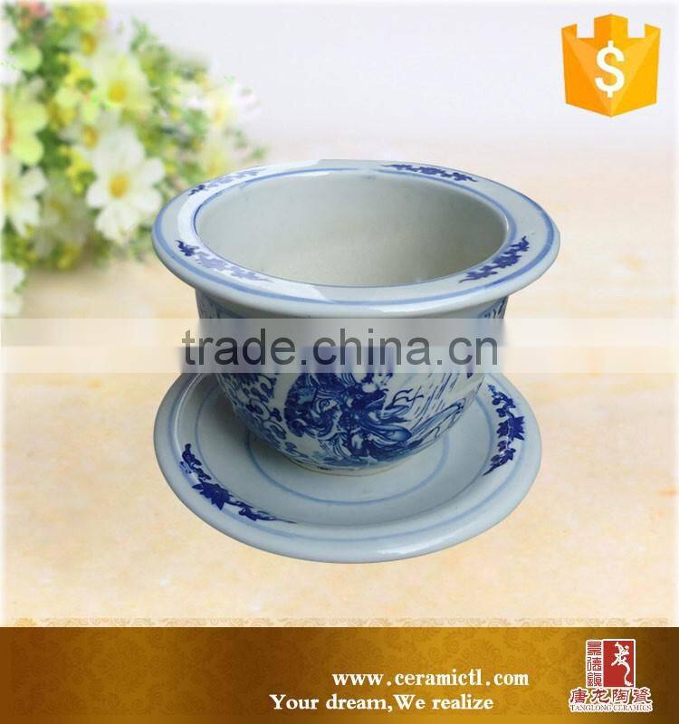 Hand painting Hexagonal flower pot for china ceramic home decor