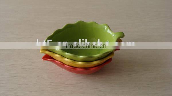 Ceramic Red Leaf promotion serving tray