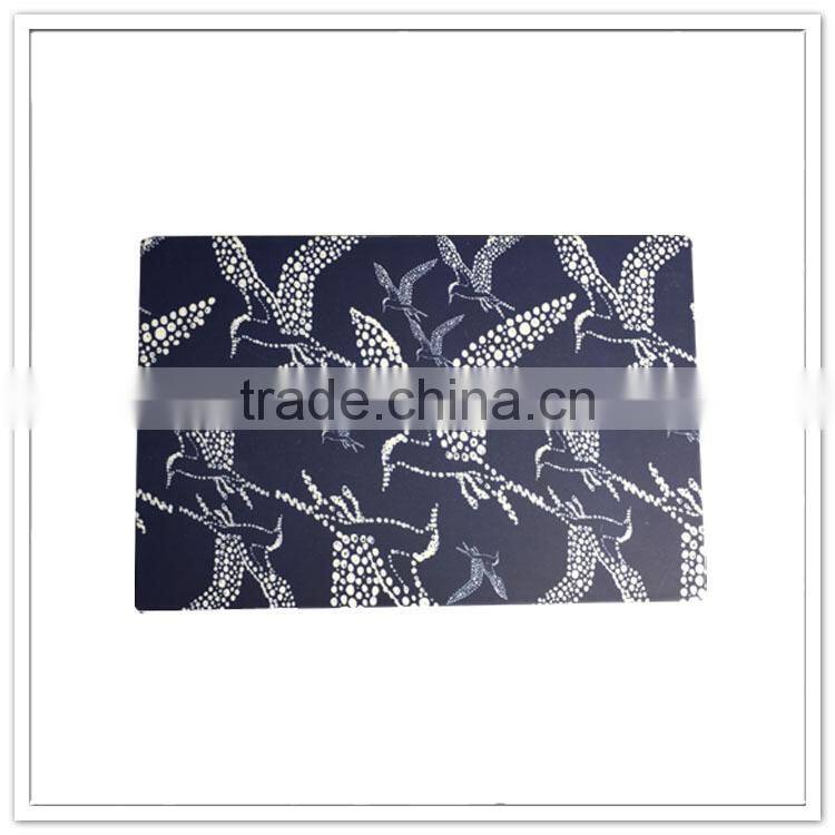 LFGB certificated houseware items melamine black birds printing thin plastic cutting board