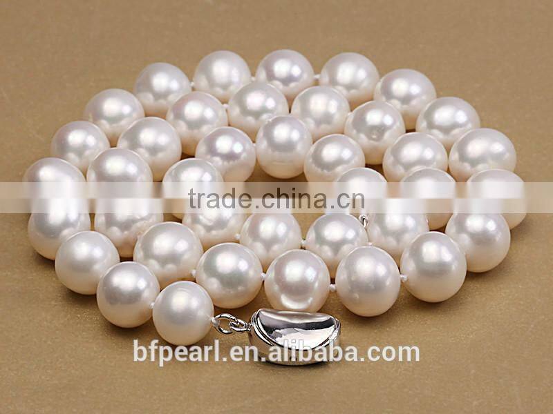 10-11mm White Edison Pearl Necklace, Bracelet and Earrings Jewelry Set