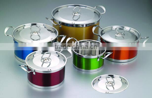 10pcs 16-24cm stainless steel high multi straight stock pot