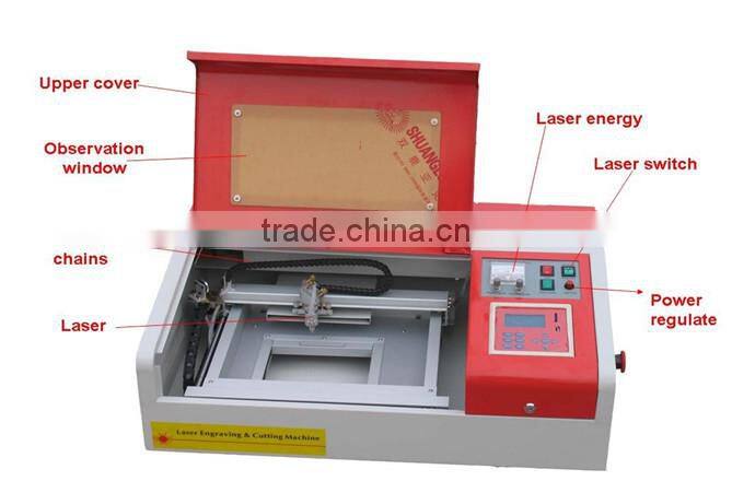CO2 laser engraving/cutting machine for Acrylic Crytal Glass Leather MDF Paper plastic