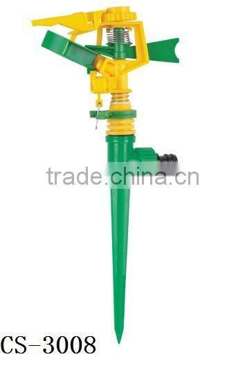 CS-3008 HOT SELL plastic lawn sprinkler with plastic spike, swing arm sprinkler