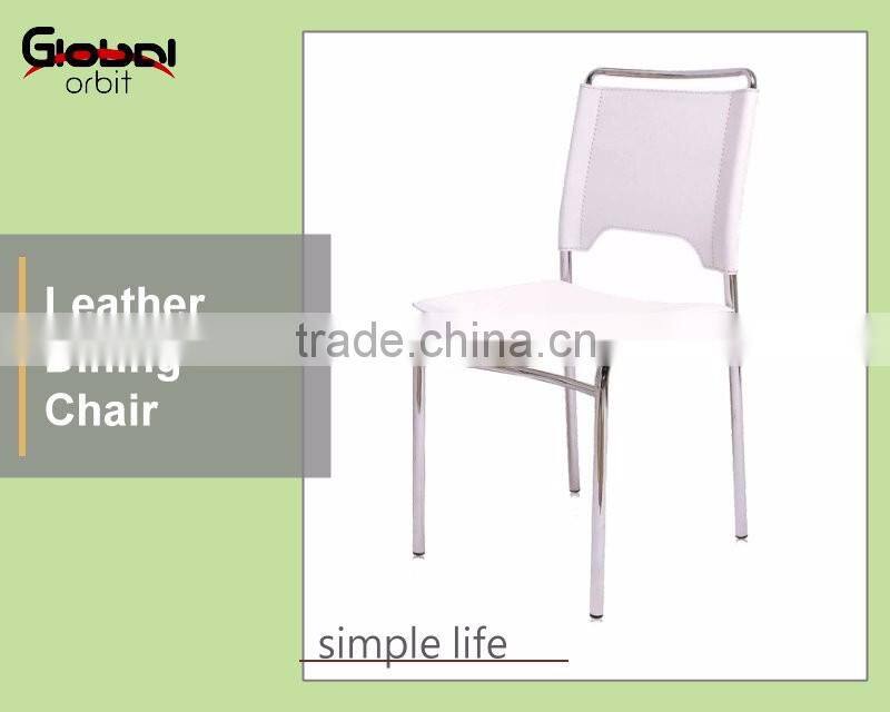 Industrial Style Black PVC Leather Chair Metal Stool Dining Chair