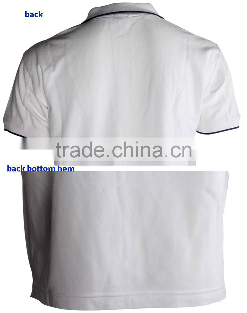 White Turndown Collar Mercerized Cotton Polo Shirts