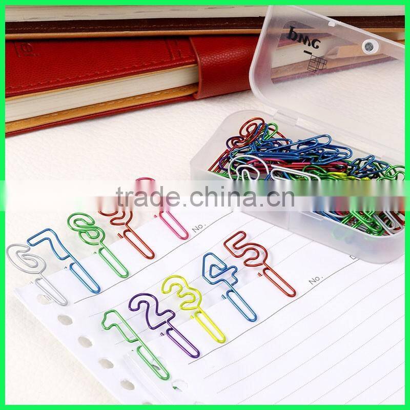 long shape number metal colored wire holders paper clips for advertising gifts use