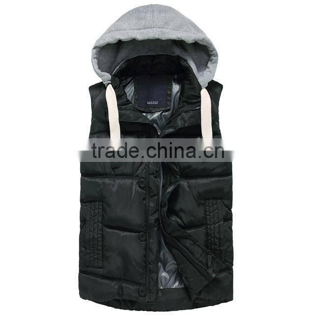 Work uniform vest with detachable hood