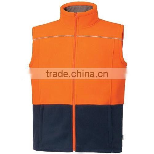 Custom workwear uniform Fleece Vest men working safety reflective vest