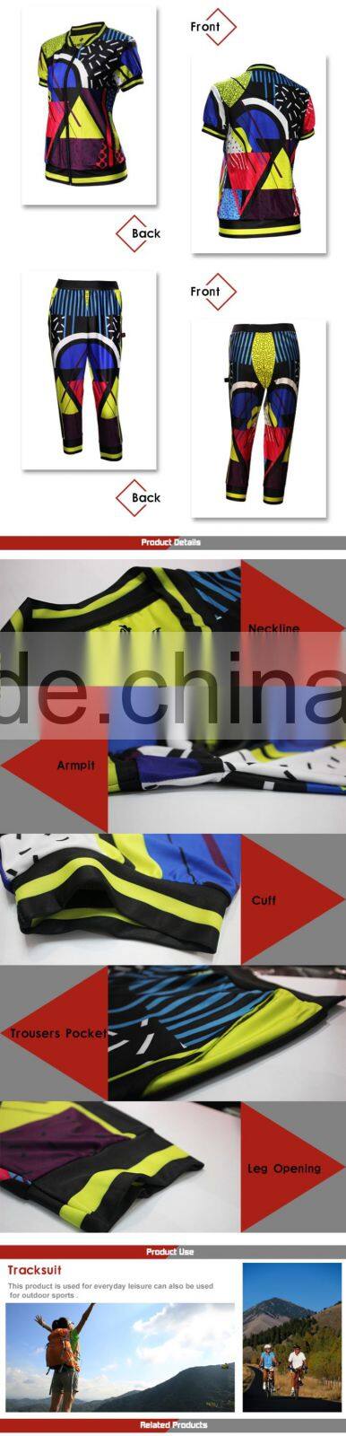 ladies colorful sublimation sports suit , sublimation running suit , outdoor shirt