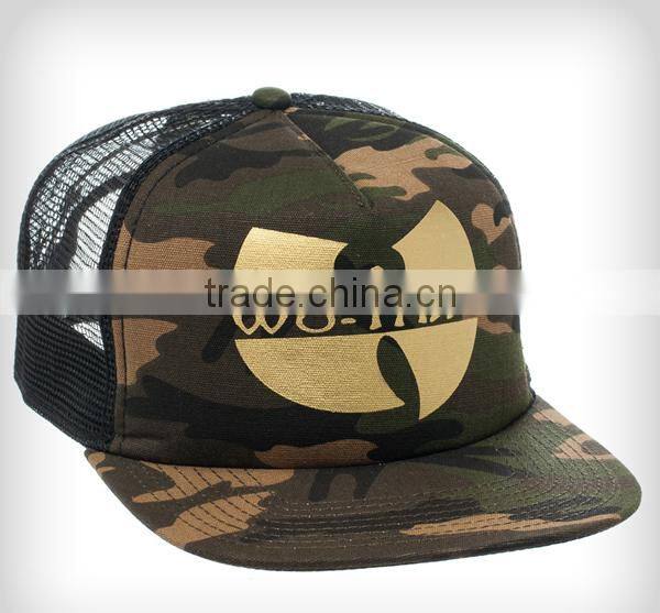 2015 New Style Camo Gold Screen Printed Trucker Hats