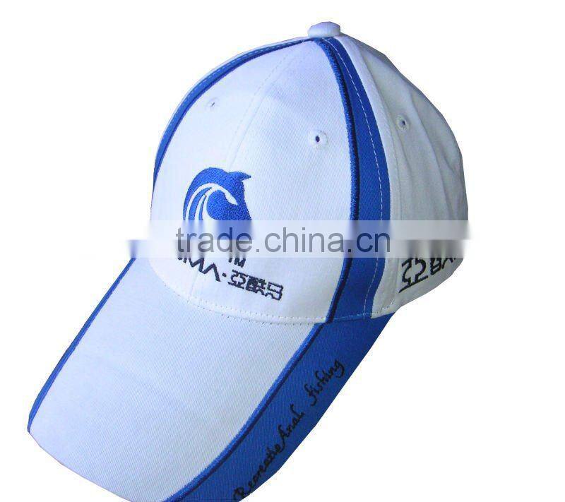 Embroidery white 100%Cotton Baseball Cap&Casual Hat