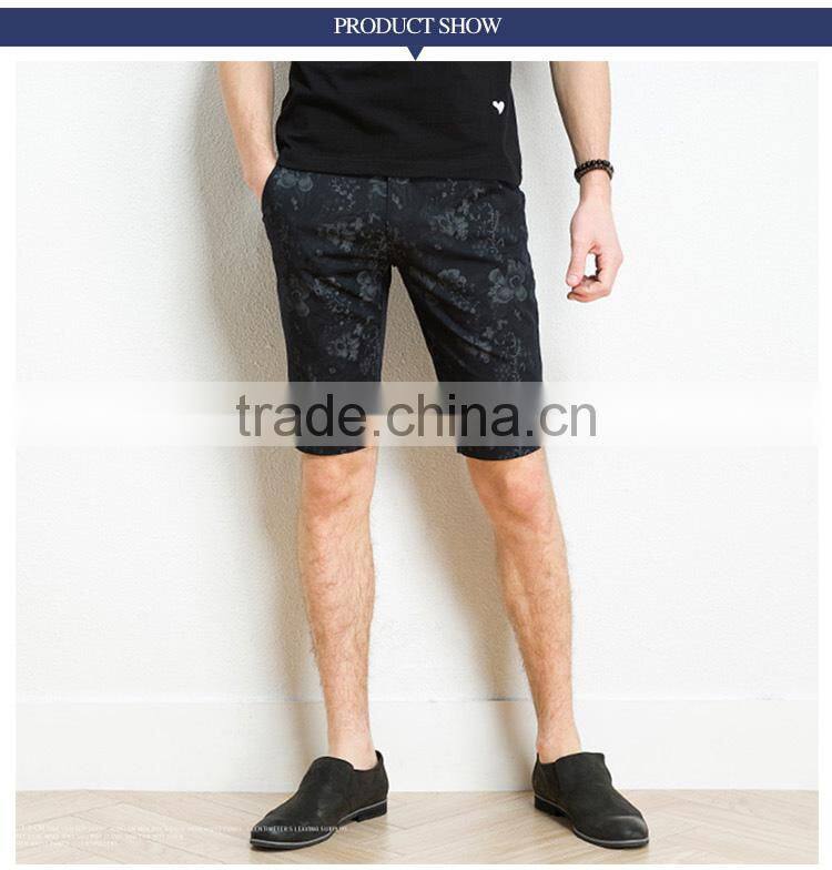 The summer male Korean summer men's slim printed shorts pants five stretch pants thin all-match personality tide custom