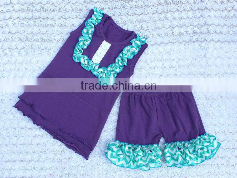 wholesale rpurple-blue kids outfits summer wear
