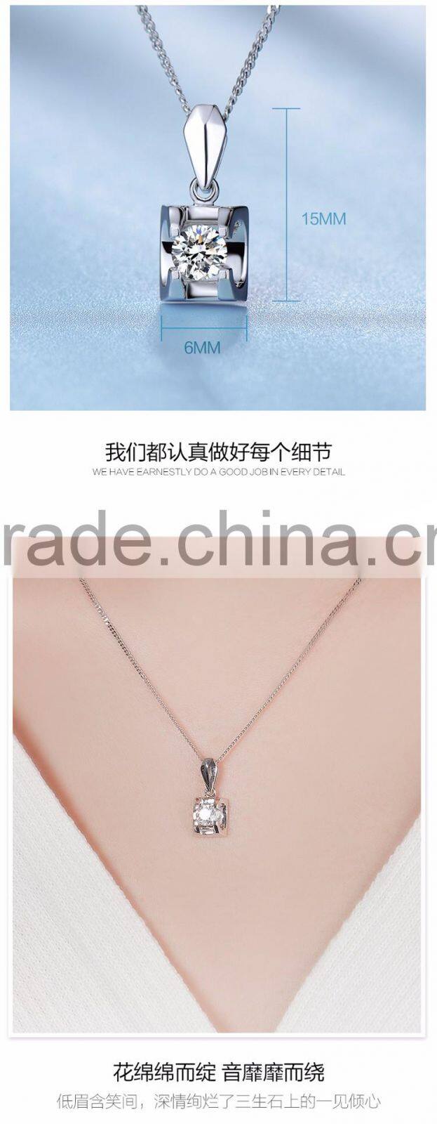 Professional Promotional Diamond White Gold Necklace