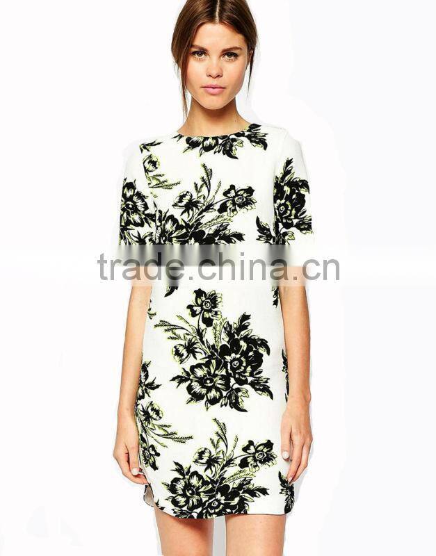 Floral T-shirt Dress dress flower printing Fashion women clothing 2014