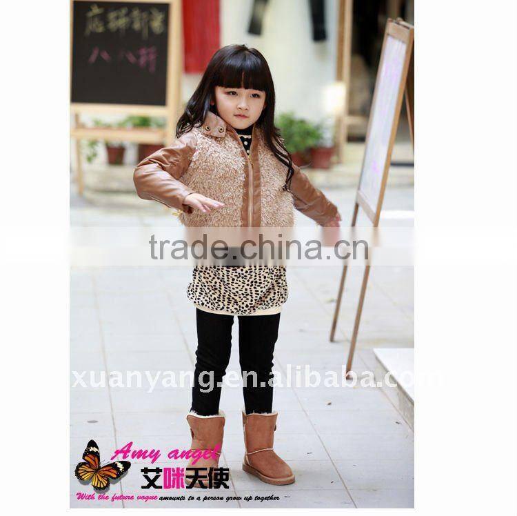 new fashion popular branded jackets girls leather coat for autumn season
