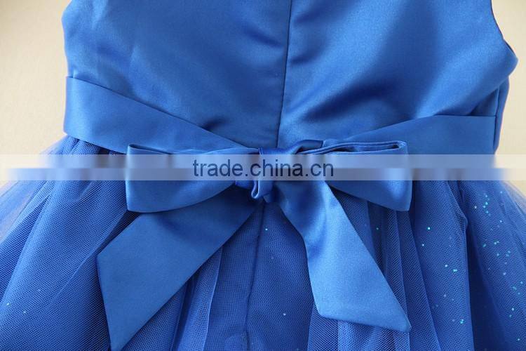 2017 Indian and Pakistan girls without dress toddler Blue Flower girls Performance dresses Turkish shell sequins party dresses