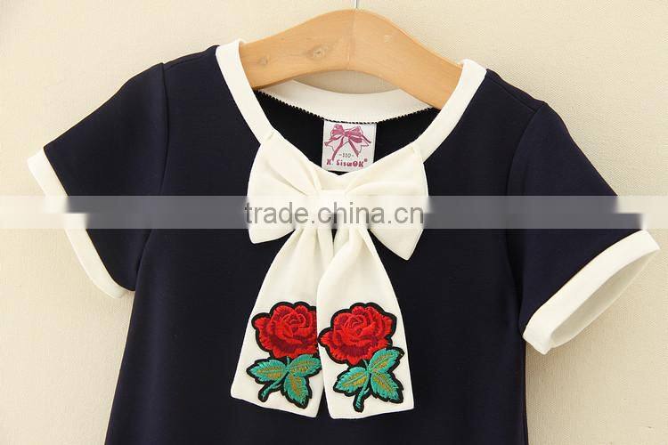 Fashion girl clothes & New child casual clever dress short sleeve baby girls clothing