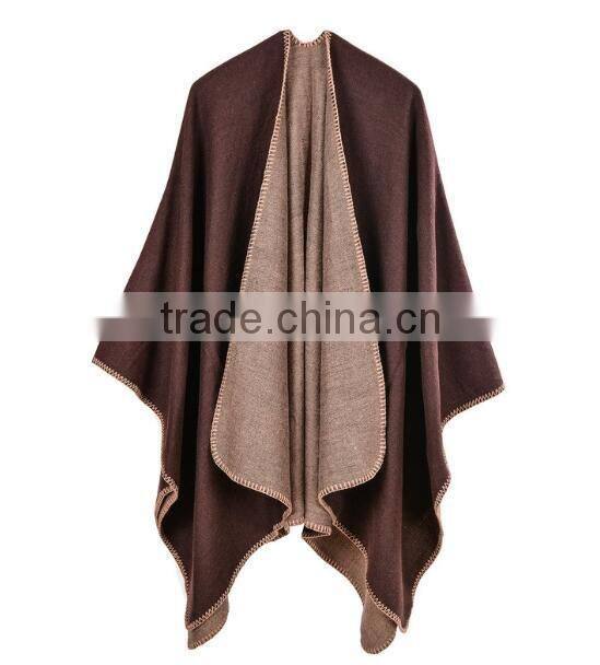 2017 best selling purple double sided ladies two sides shawl