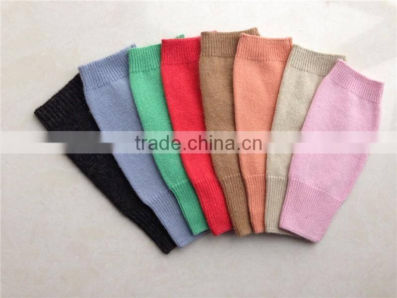 Factory direct wholesale winter women cashmere flat kintting pattern fingerless knit gloves