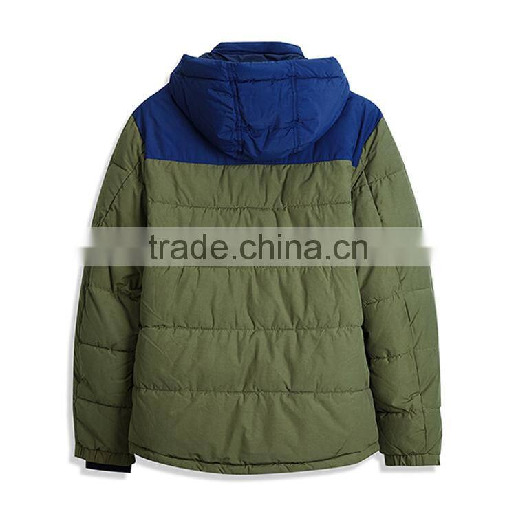 Hot Design Men'S Contrast Color Fashion Hoody Padded Quilting Jacket For Sale