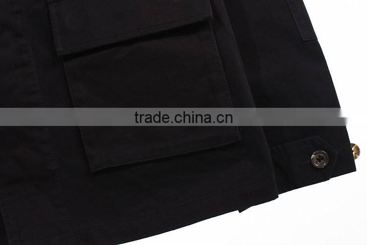 2016 Oem Factory Black High Quality Custom Men Denim Army Jacket