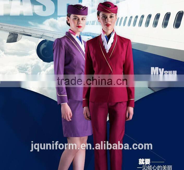 custom factory price chantilly outfit multicolours stewardess female uniforms wholesale