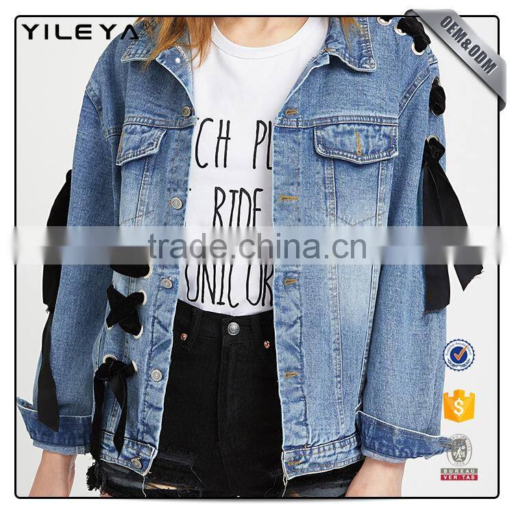 Latest fashion lady denim jacket designs,women jean jacket,woman denim jacket
