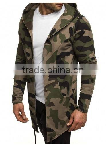 Men's Camouflage Print Zipp-up 100% Cotton Fleece Hoodies