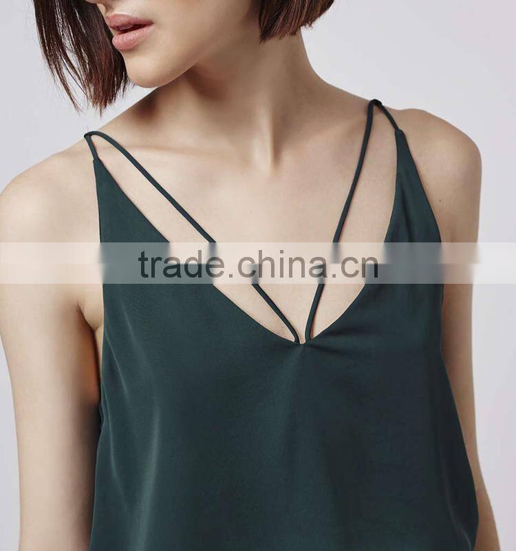Most fashionable variety of colors strappy plunge cami top