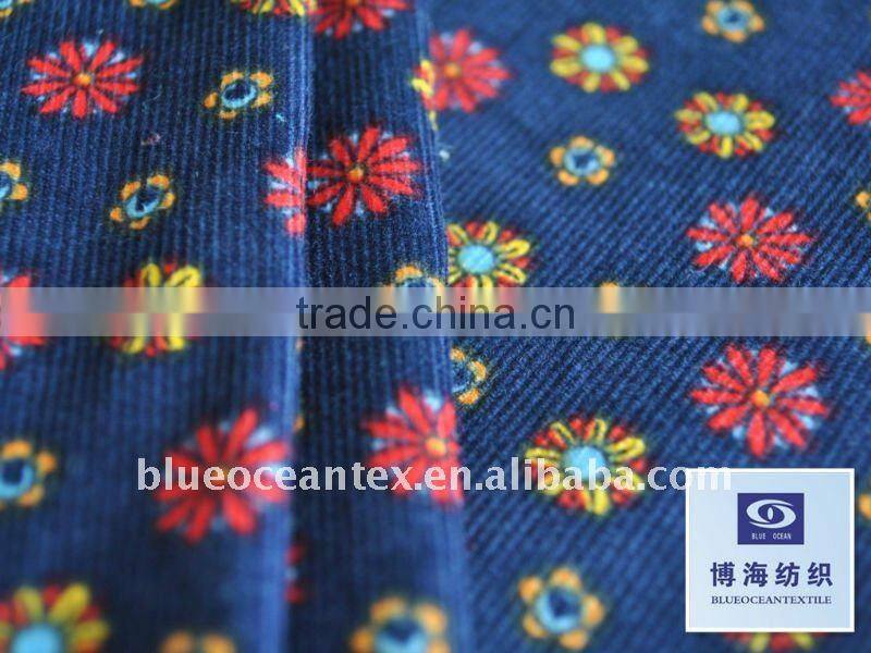 Flower Pattern Printed Corduroy 11 Wales Corduroy