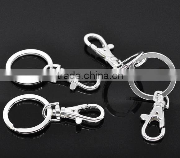 Custom Cheap Silver Plated Lobster Claw Clasps with Key Rings 7cm