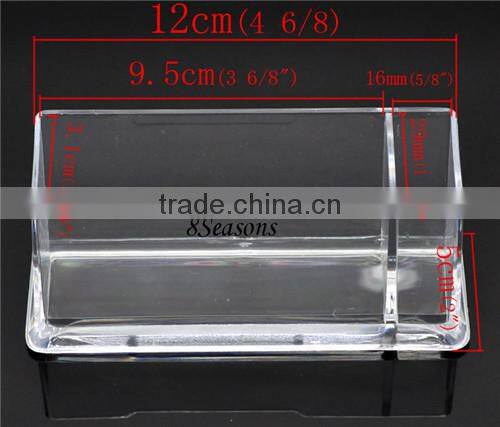 Transparent Plastic Business Card Holder Stand Display with Pen Stand