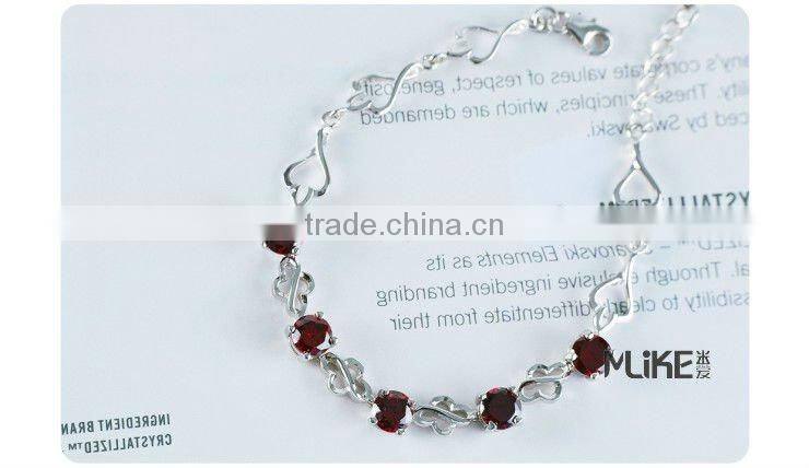 heart 925 silver bracelet with CZ stone M3002