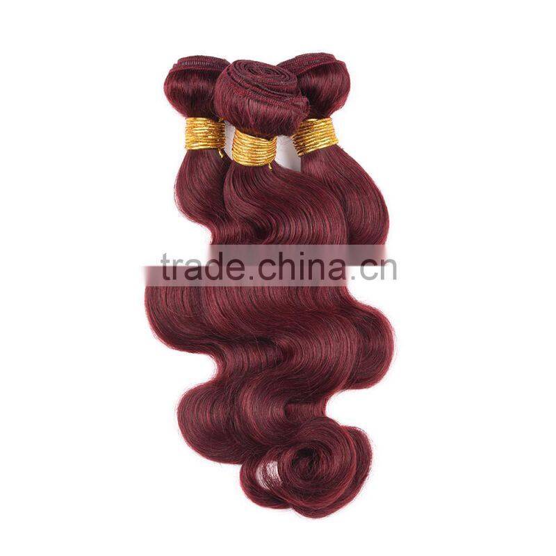 wholesale china body wave color 99j hair weave red braiding hair