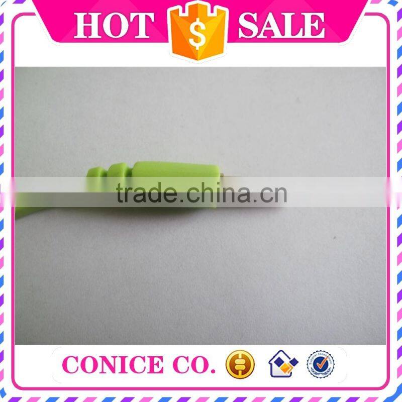 2015 wholesale silicone plastic plug in ear earbuds stereo handsfree wired microphone earphones