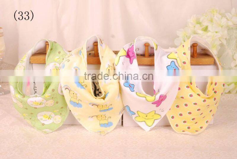 High Quality Cotton Baby Bandana Bib Plaid Organic Bamboo Terry Cloth Bib Drool Triangle
