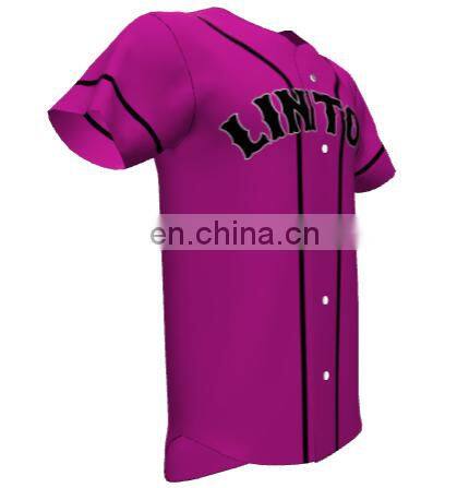 Latest new custom design sublimated button down baseball jerseys