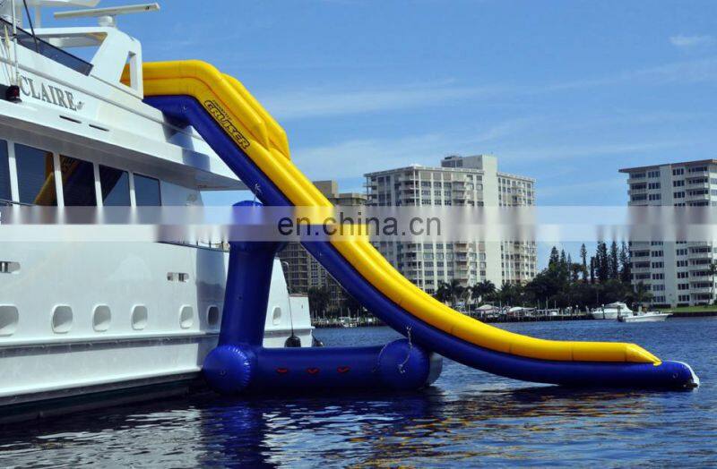 long inflatable water slide for yacht, floating slide for sale