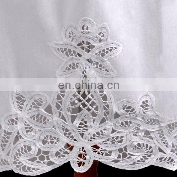 Tea Party White Lace Victorian Hostess Battenburg Lace Apron with Pockets Ladies