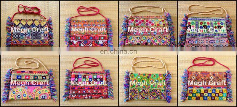 Handmade Ethnic Vintage Banjara Clutch - Kutch Patchwork Cotton Clutch- Tribal Vintage Patchwork Cotton wallet