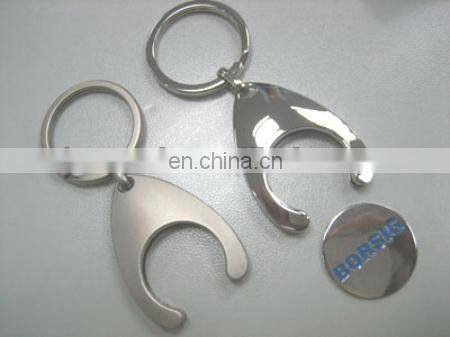 promotional car branded badge shopping cart coin holder keychain