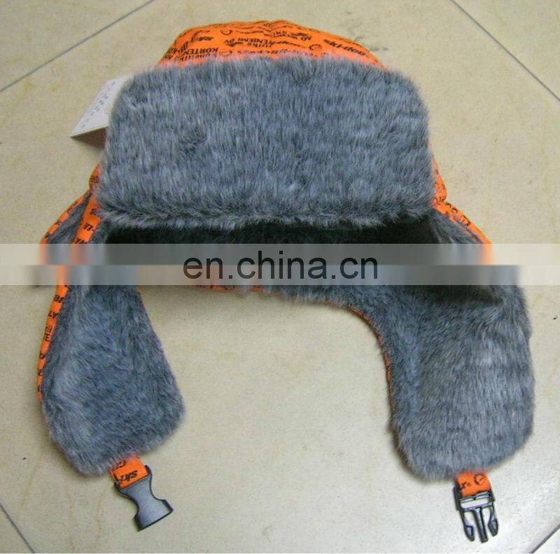 Wholesale full printing Faux Fur Winter Cap