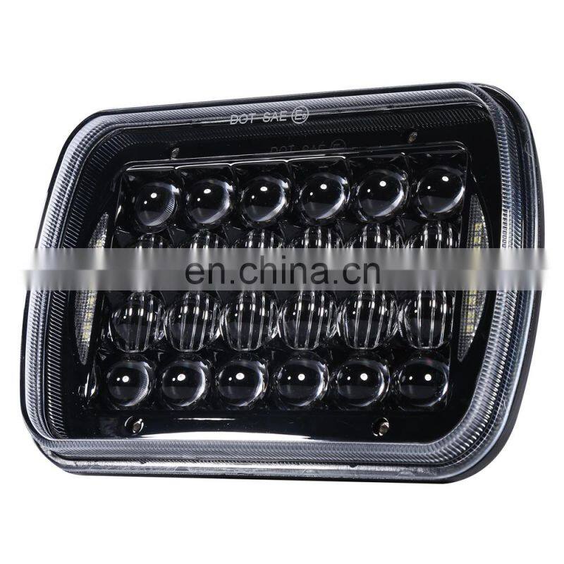 Hi/Lo beam waterproof USA chip Sealed Beam 12v 24w 5x7" Square Led Headlights for truck heavy duty motorcycle auto parts