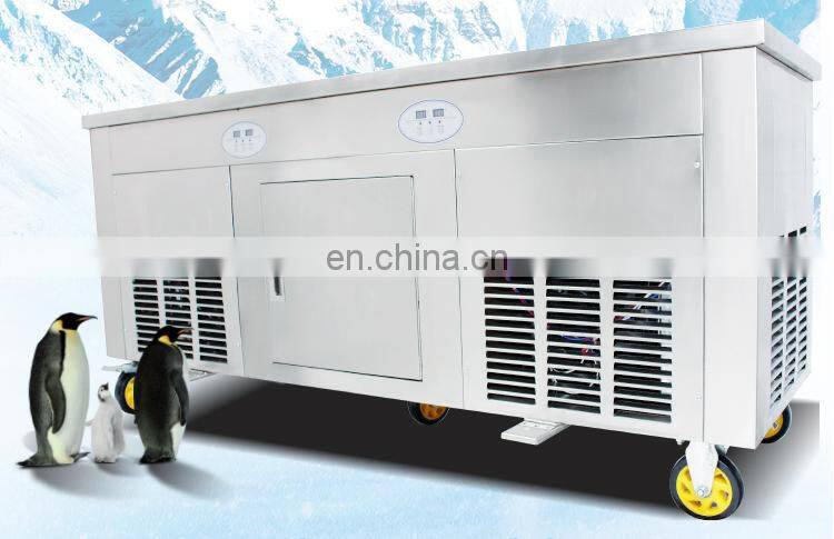 Commercial Thai Roller Icecream Flat Pan Thailand Rolled Instant Stir Fry Ice Cream Cold Plate Fried Ice Cream Roll Machine