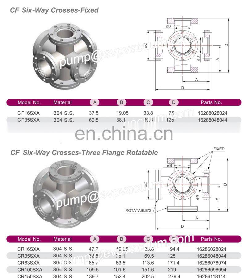 CF Stainless 304 clamp fitting for Vacuum bellow with flange components