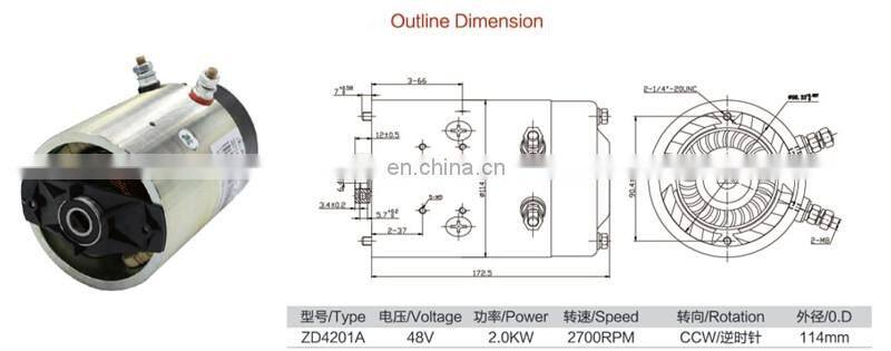2.0KW Electrical DC Motor 48 Volt